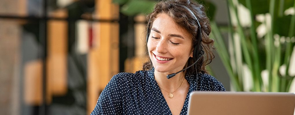 Woman with headset